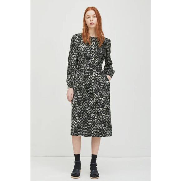 A.P.C. Marguerite Belted Floral Print Midi Dress SSENSE Garmentory 36 S $595 - Picture 2 of 16